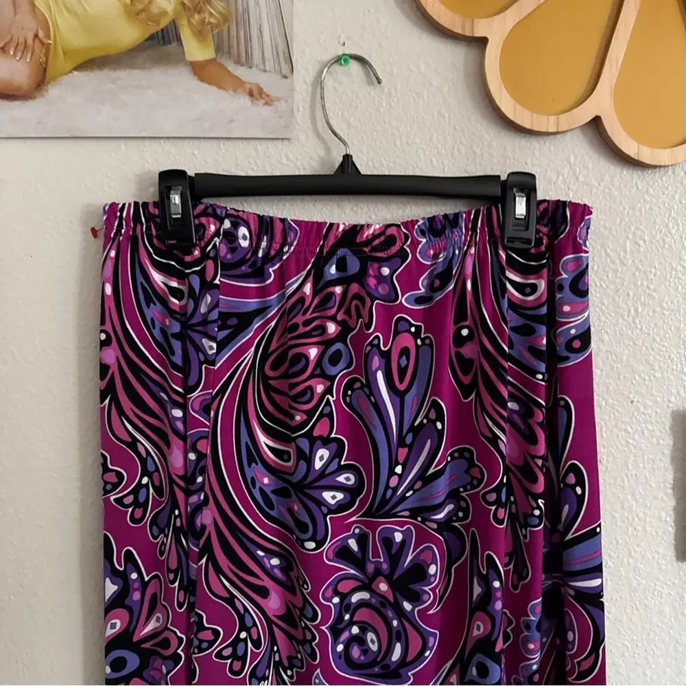 Bob Mackie Wearable Art Midi Skirt M